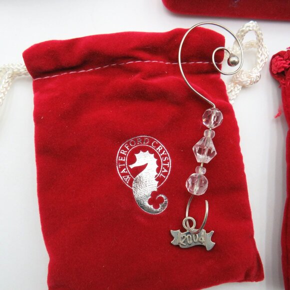 New Waterford Crystal 12 Days Of Christmas 2004 Ornament Velvet Pouches Box - Picture 2 of 14